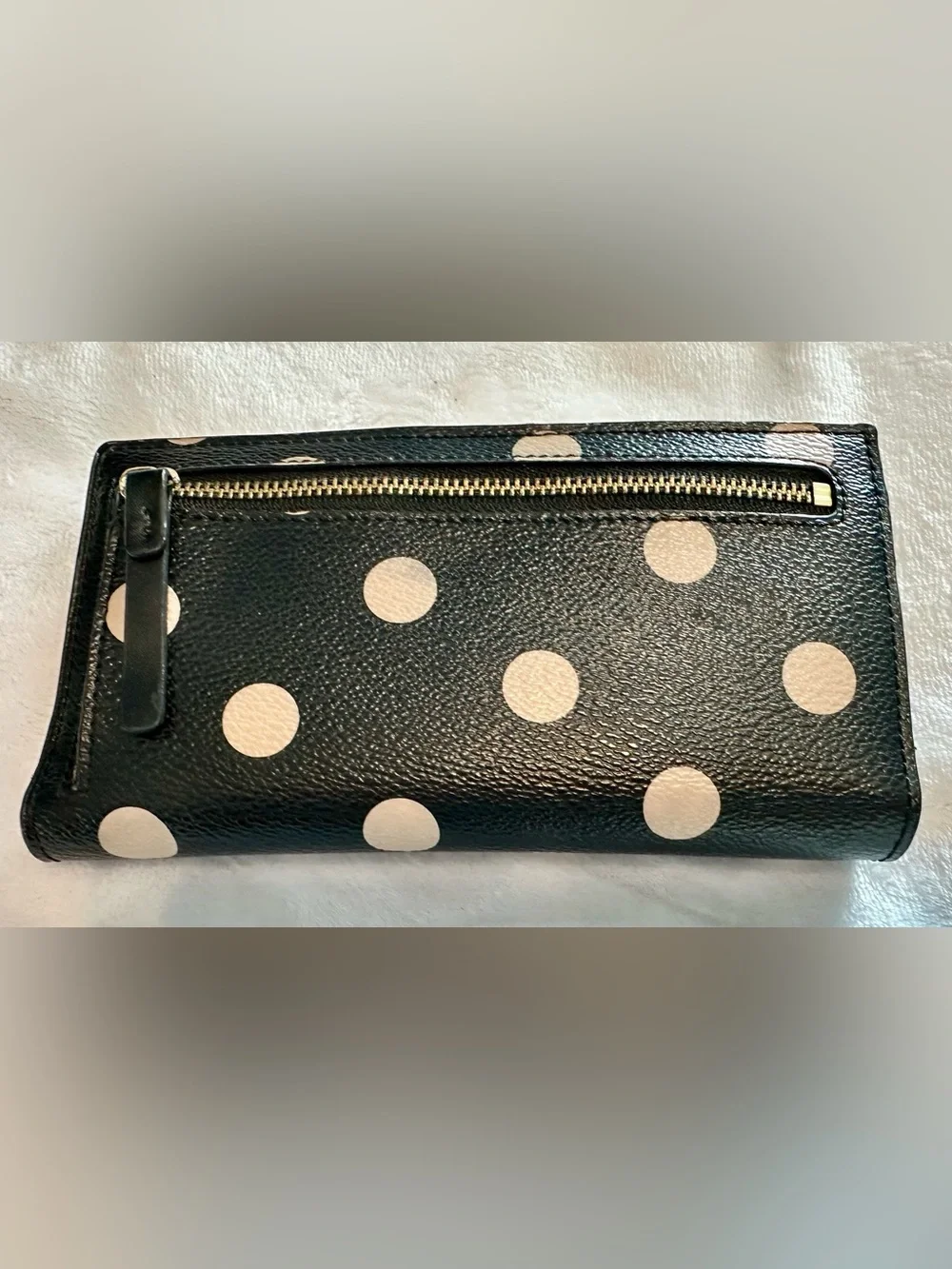 kate spade Camryn Wellesley Black & Cream Polka Dot Handbag W/ Matching Wallet